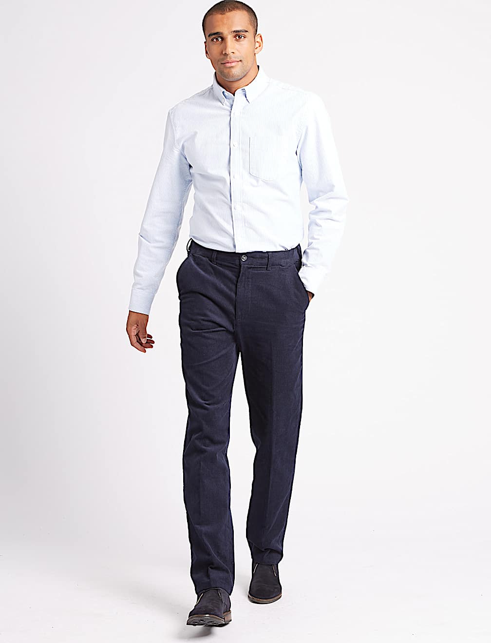 Regular Fit Pure Cotton Corduroy Trousers