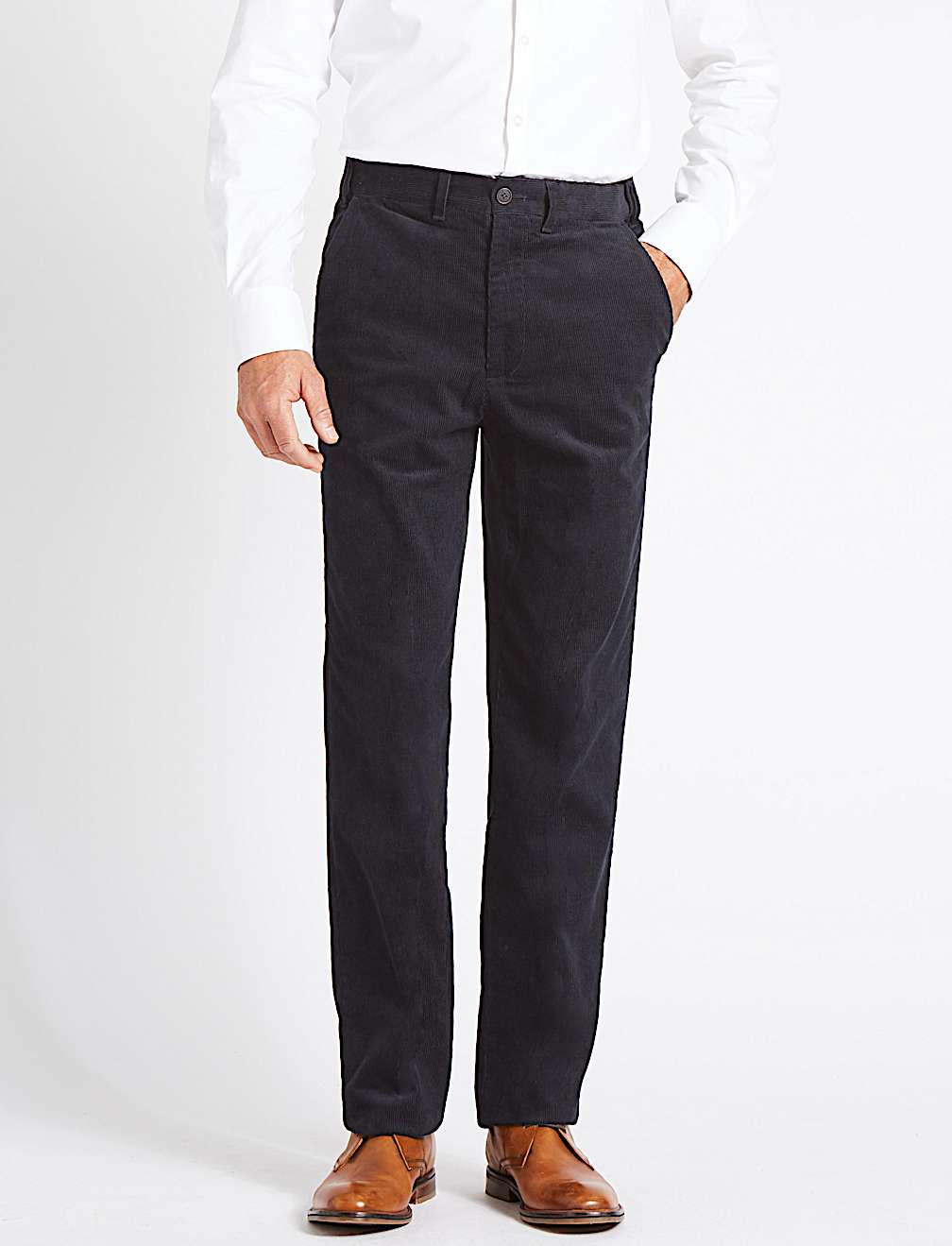 Regular Fit Pure Cotton Corduroy Trousers