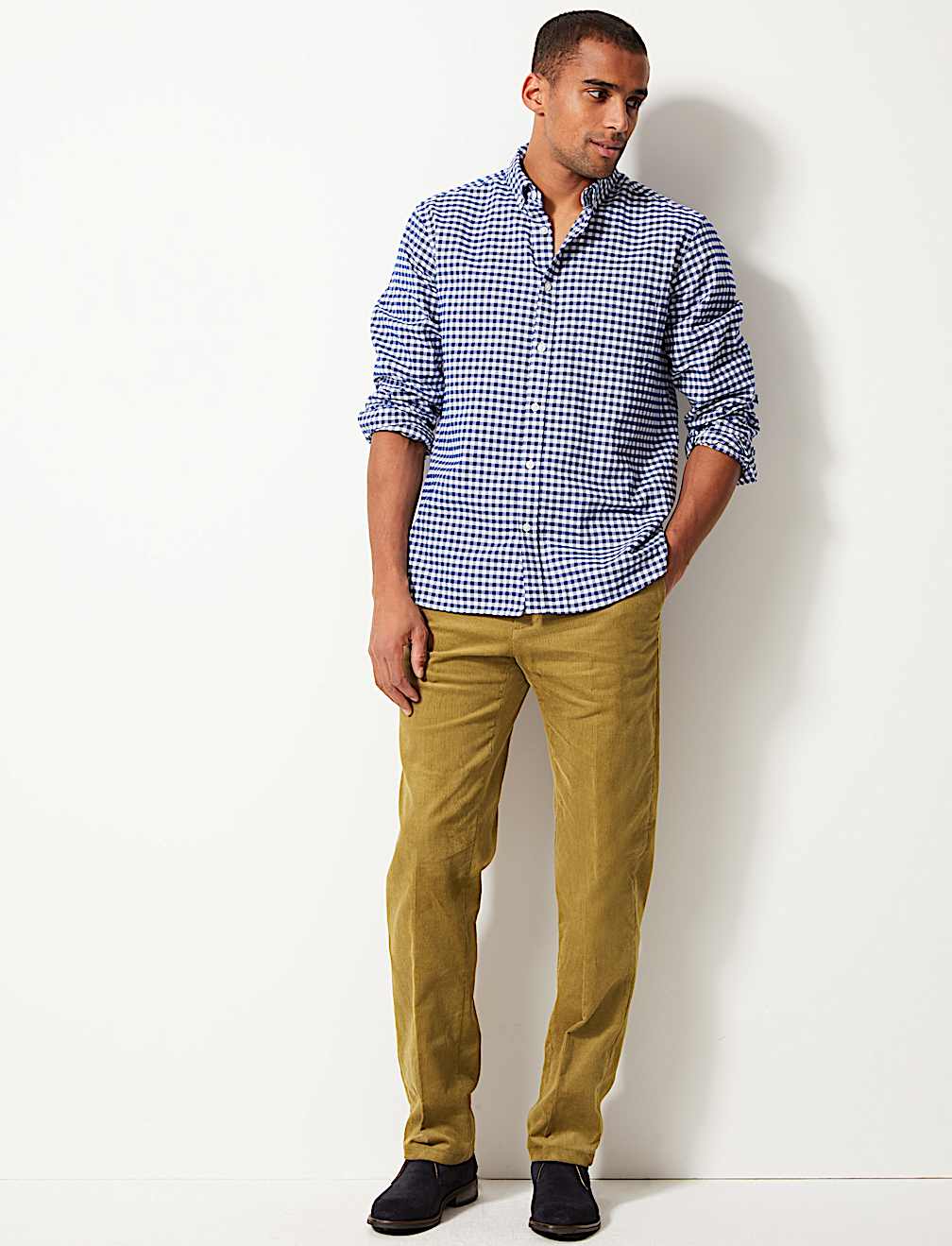 Regular Fit Pure Cotton Corduroy Trousers