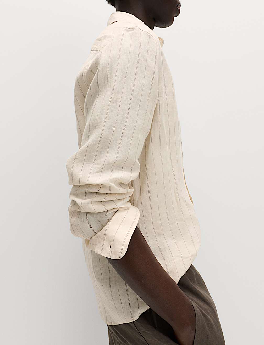 Regular Fit Pure Linen Striped Shirt