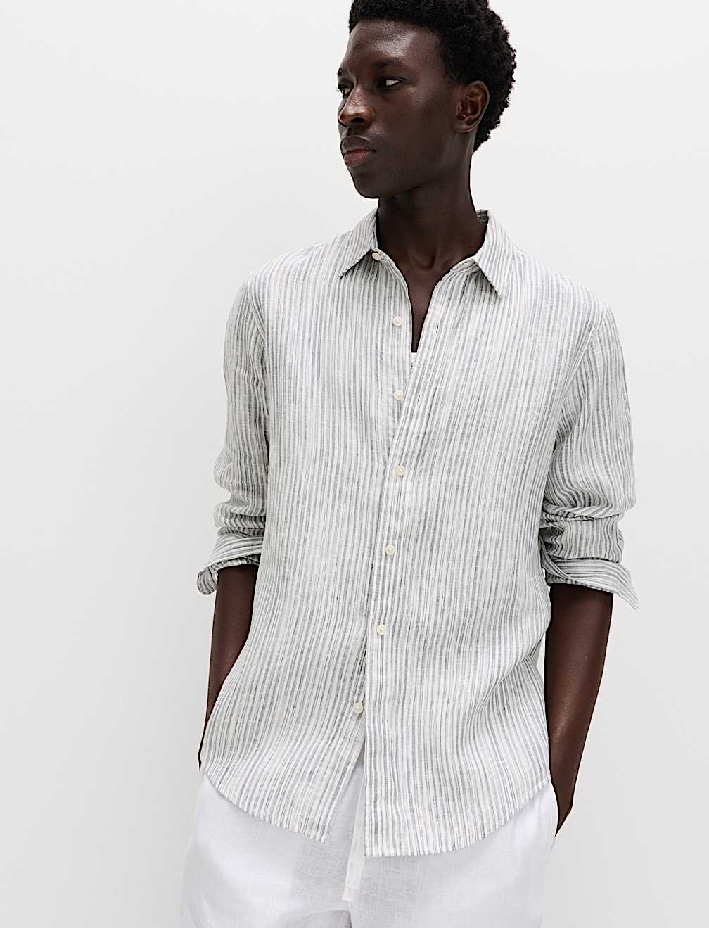 Pure Linen Striped Shirt