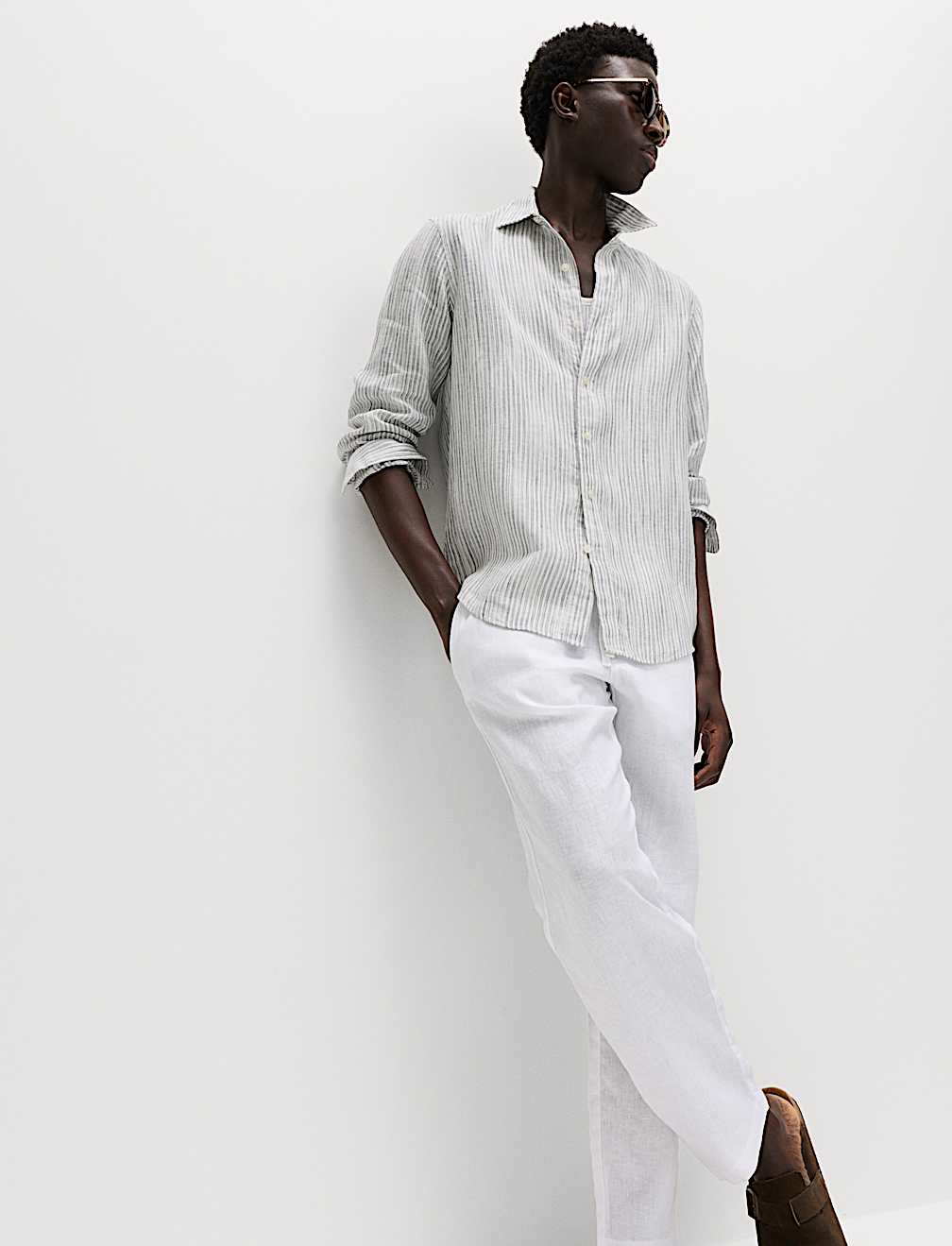 Pure Linen Striped Shirt