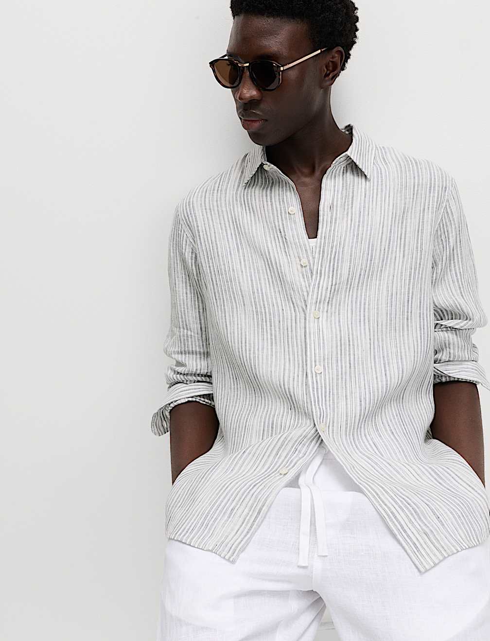 Pure Linen Striped Shirt
