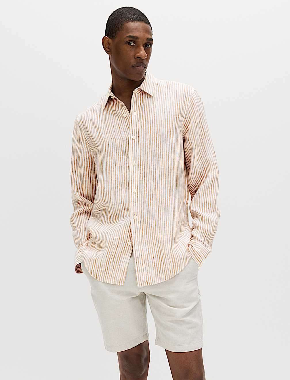 Pure Linen Striped Shirt