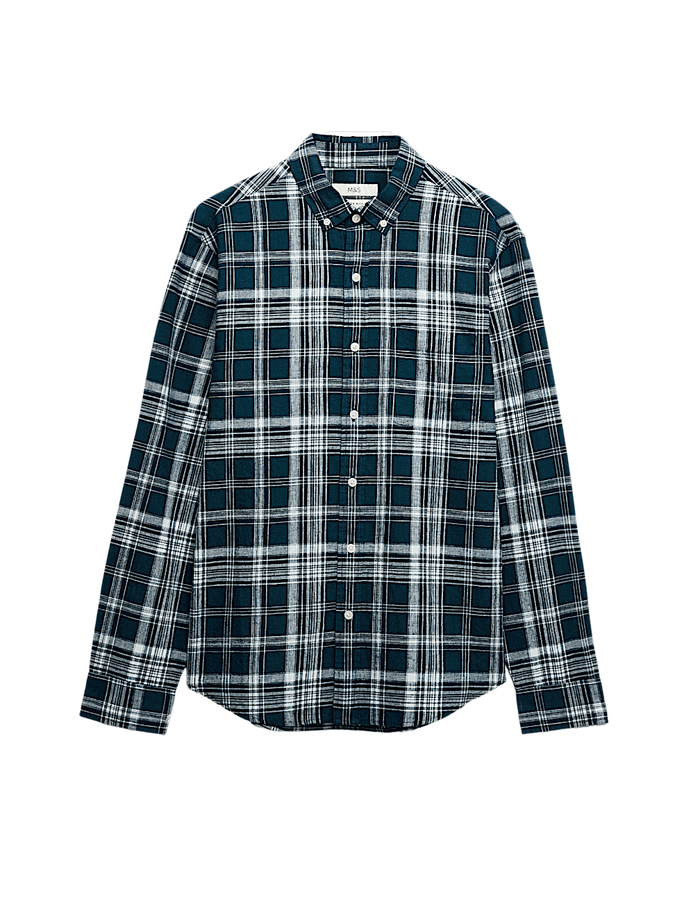 Linen Cotton Blend Check Shirt