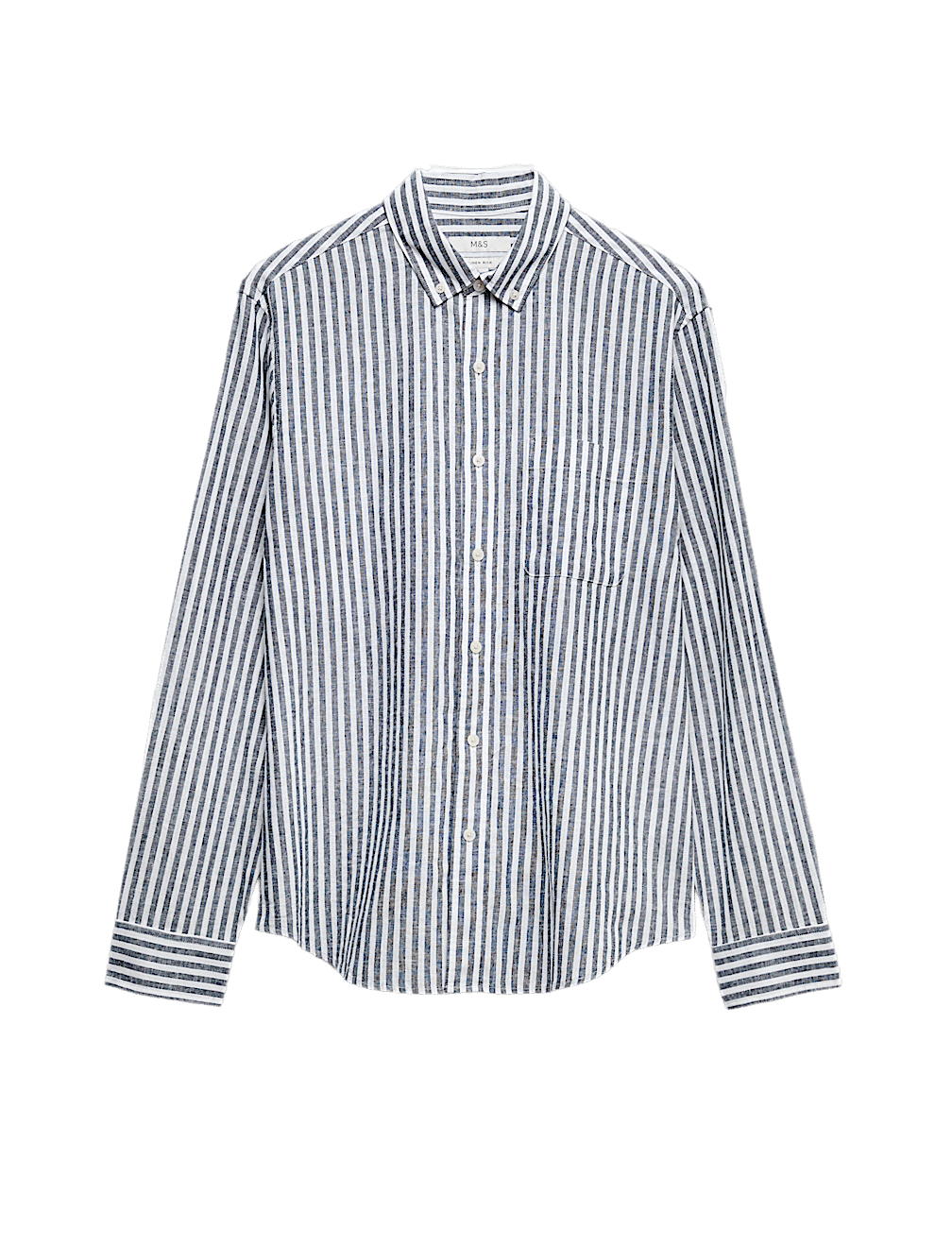 Linen Cotton Blend Striped Shirt
