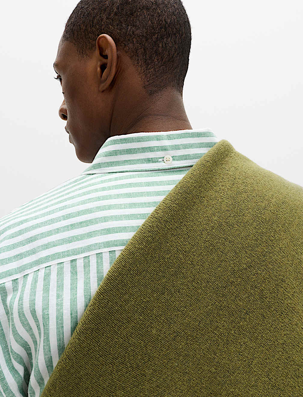 Linen Cotton Blend Striped Shirt