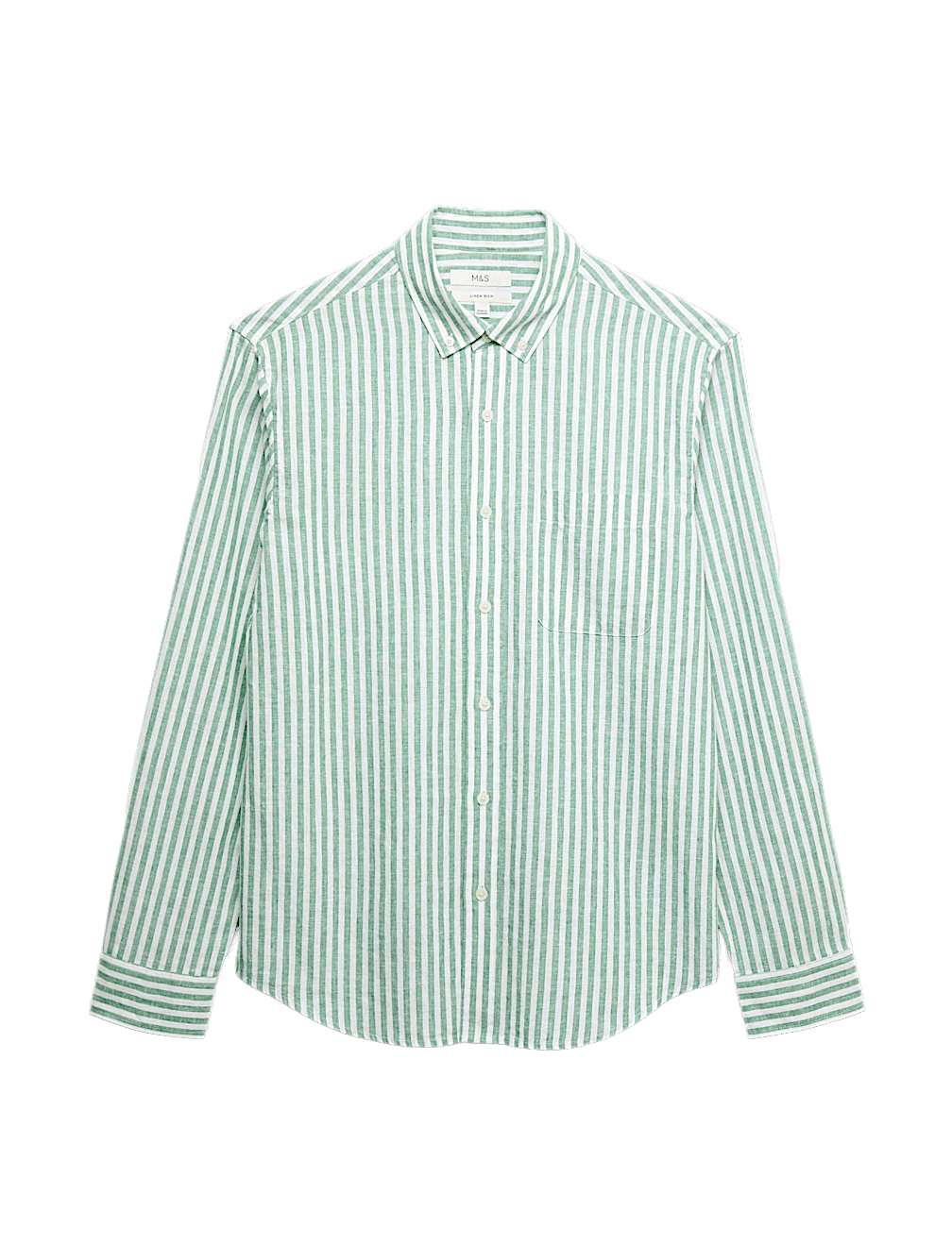 Linen Cotton Blend Striped Shirt