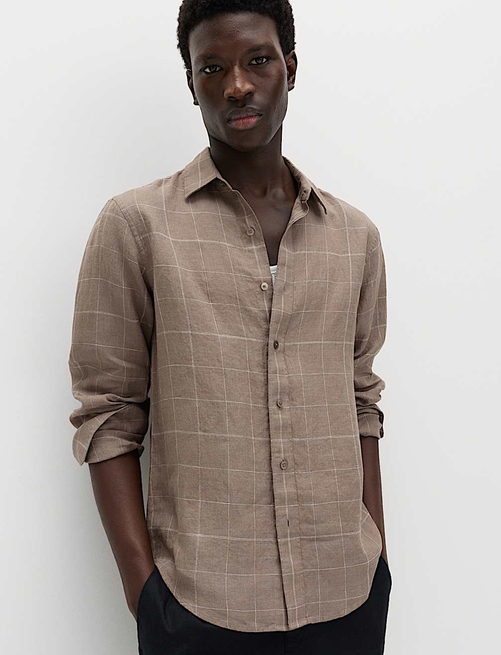 Pure Linen Check Shirt