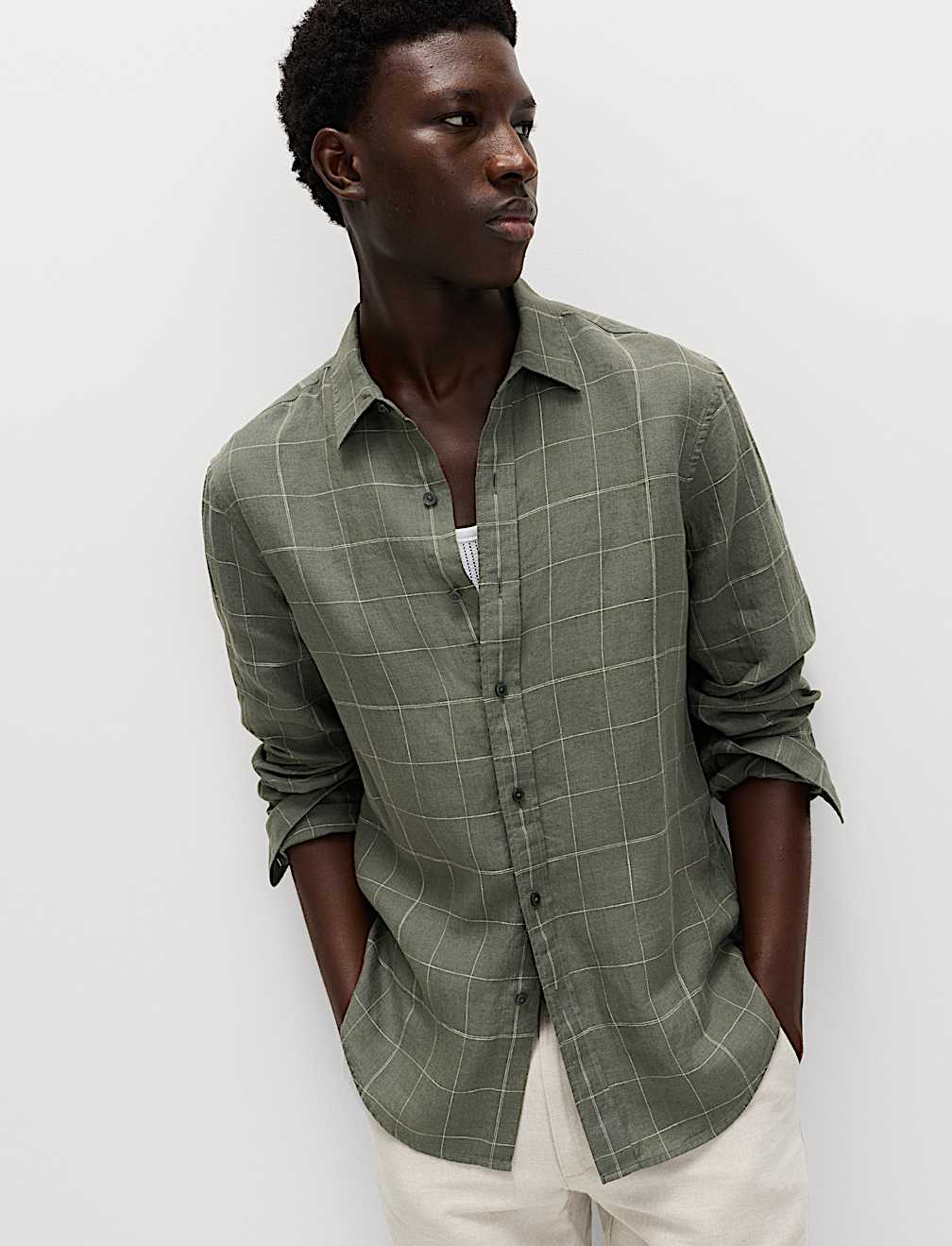 Pure Linen Check Shirt