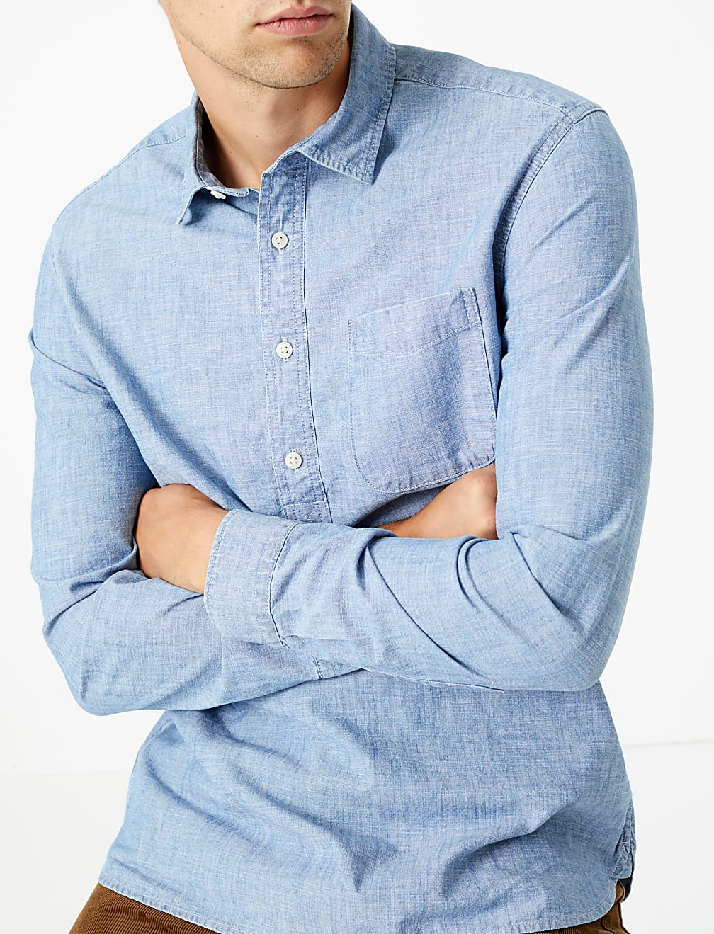 Cotton Chambray Denim Shirt