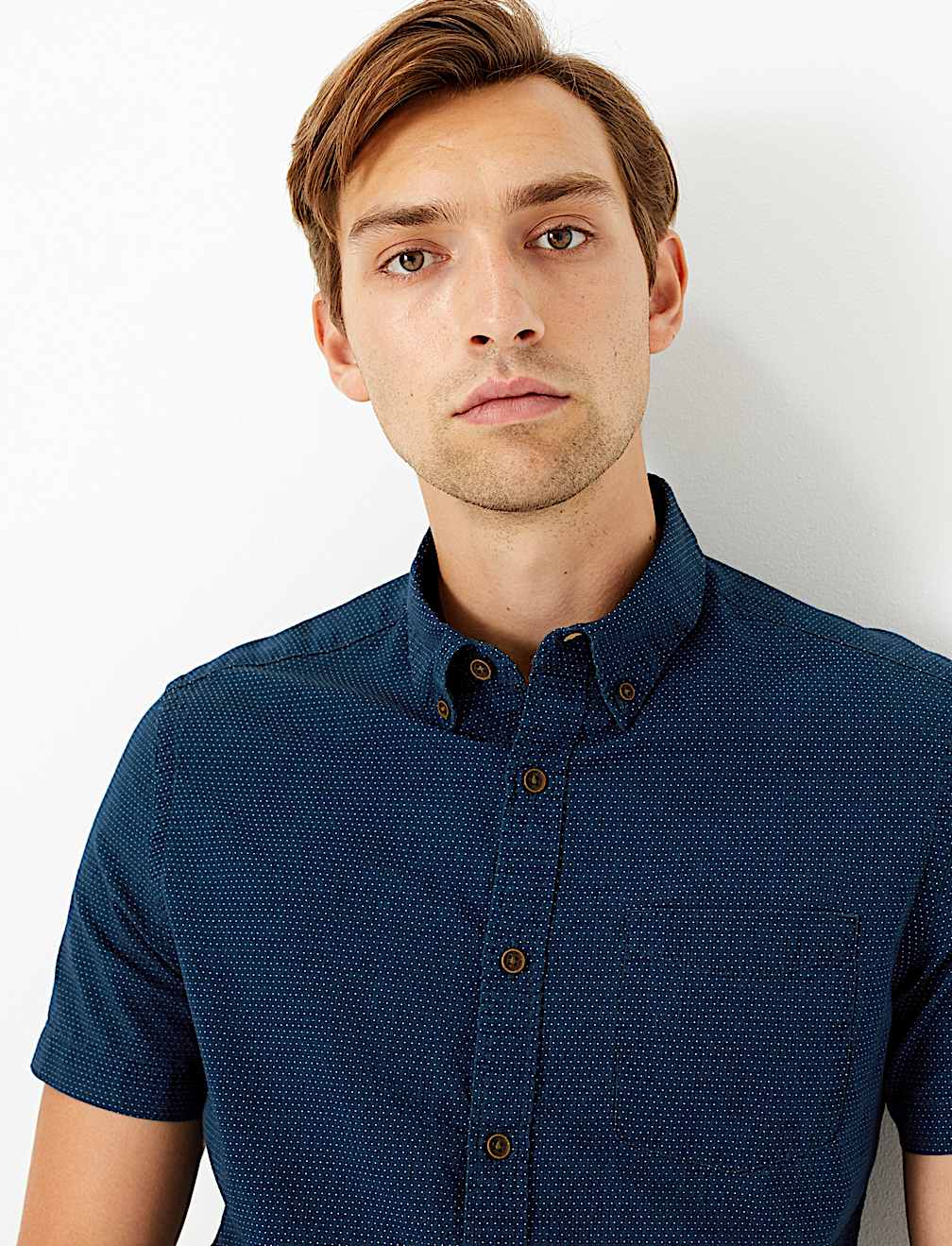 Cotton Dot Textured Shirt