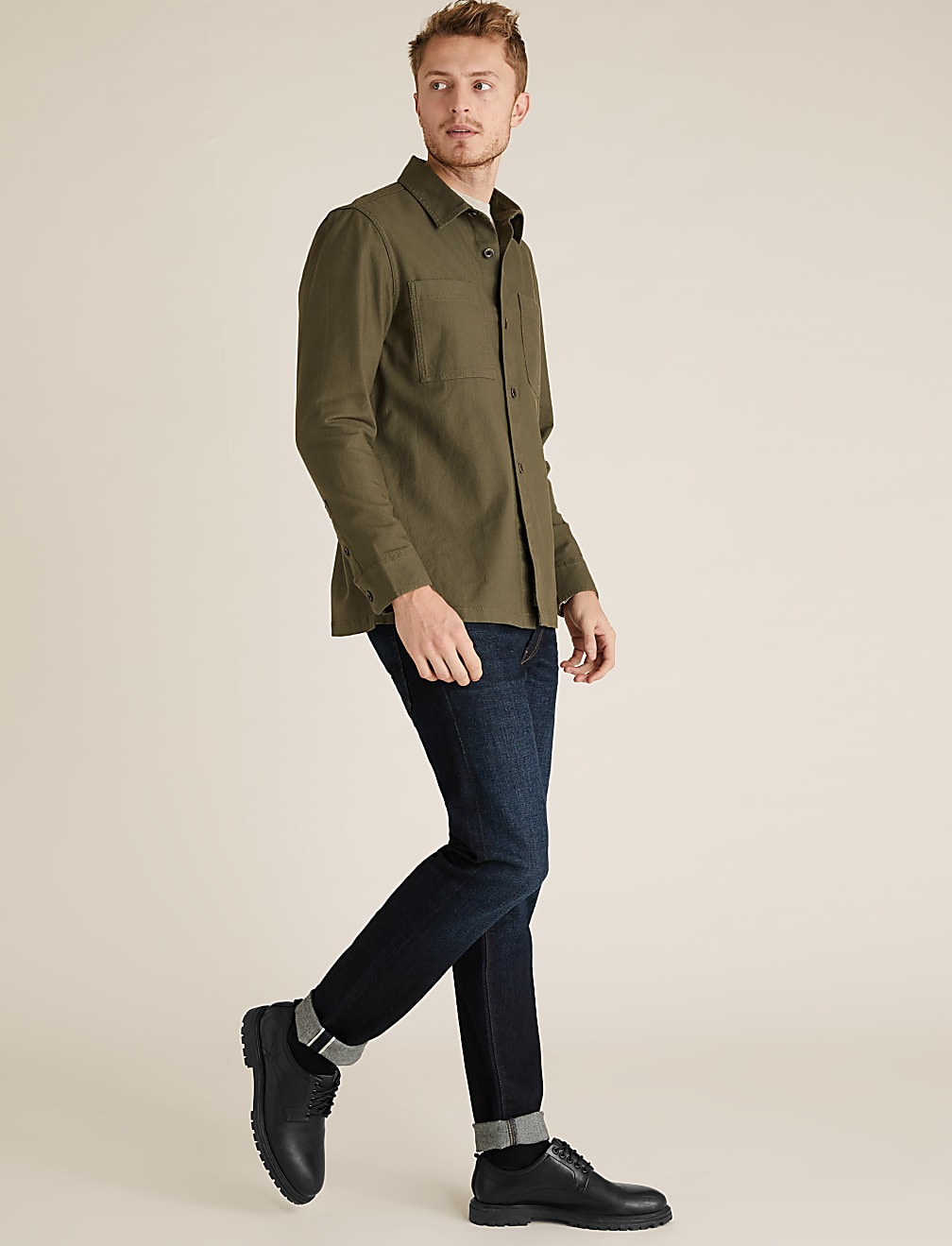 Pure Cotton Twill Utility Overshirt