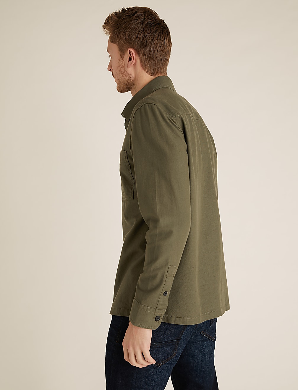 Pure Cotton Twill Utility Overshirt