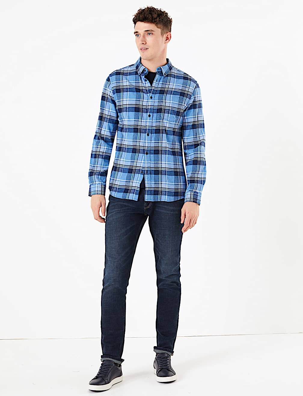 Pure Cotton Check Flannel Shirt