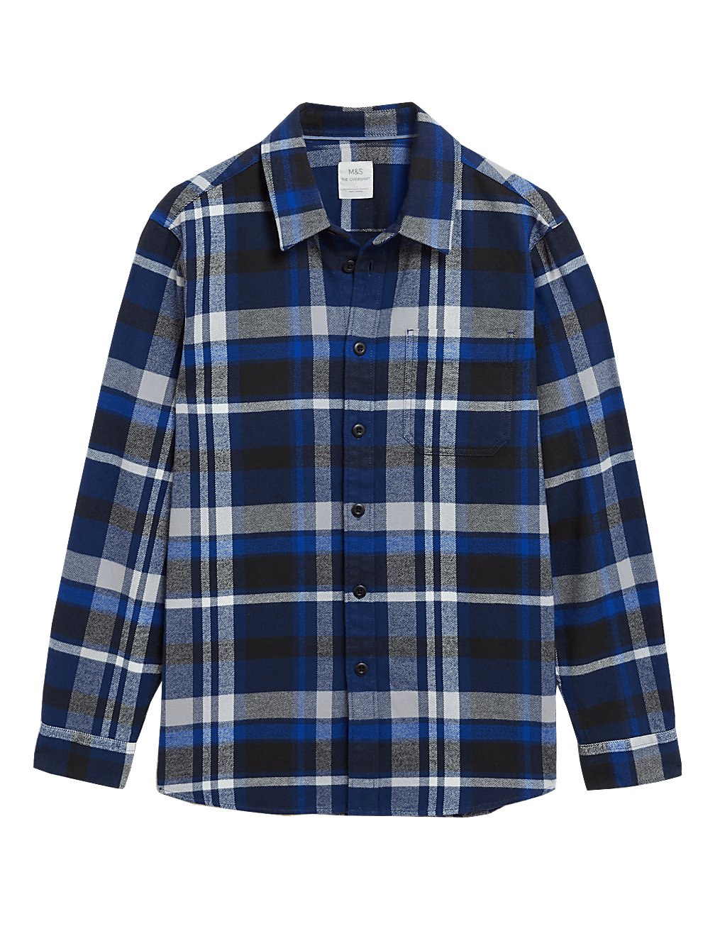 Pure Cotton Check Twill Overshirt