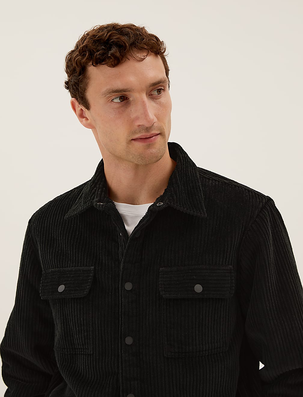 Borg Lined Corduroy Shacket