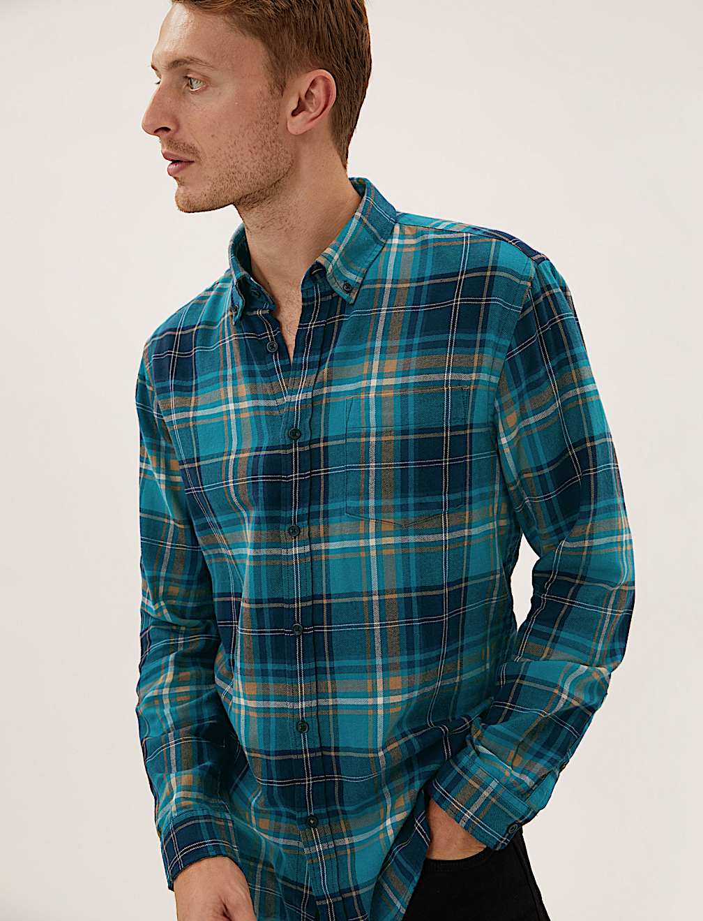 Pure Cotton Flannel Check Shirt