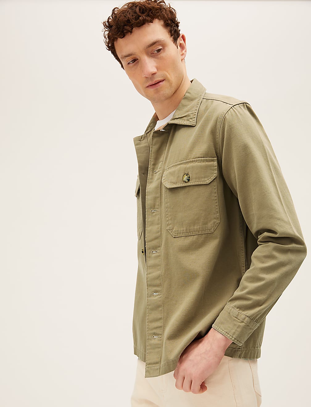 Pure Cotton Garment Dyed Overshirt