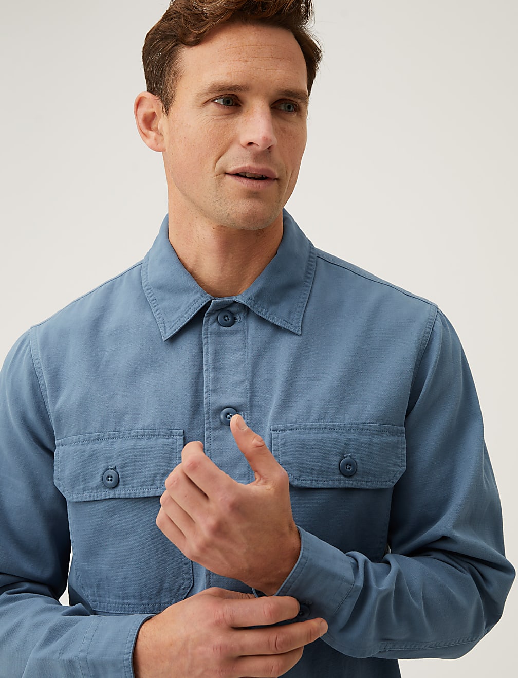 Pure Cotton Utility Overshirt