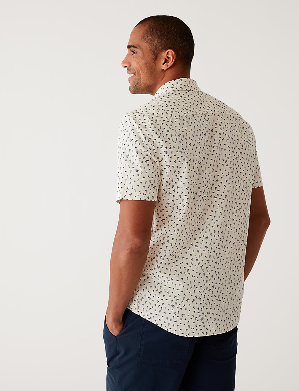 Pure Cotton Palm Tree Print Shirt