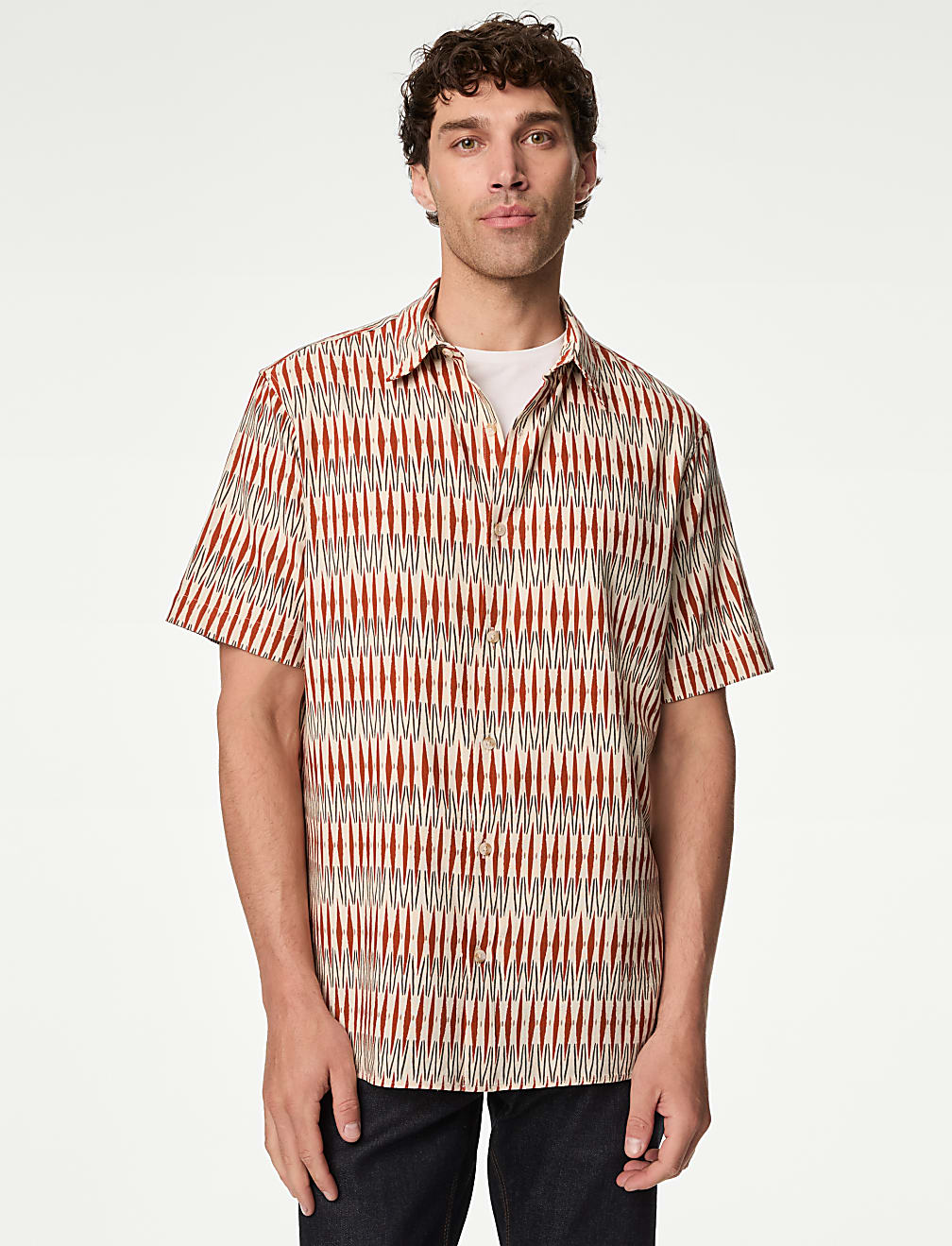 Cotton Blend Printed Shirt