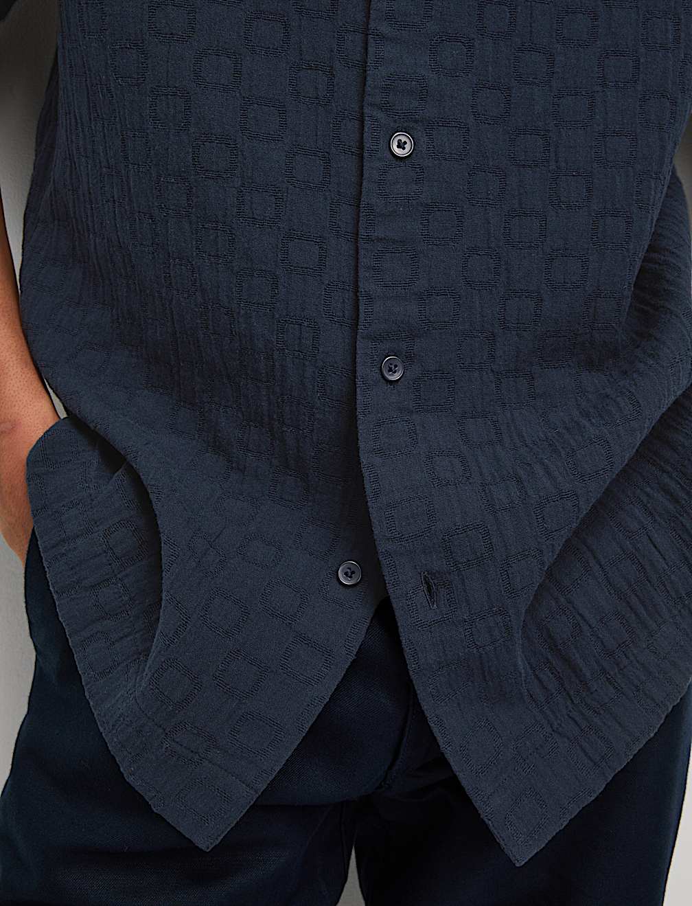 Easy Iron Pure Cotton Textured Shirt