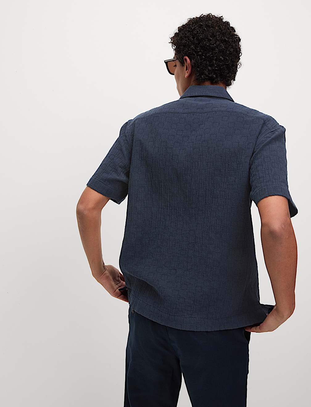 Easy Iron Pure Cotton Textured Shirt