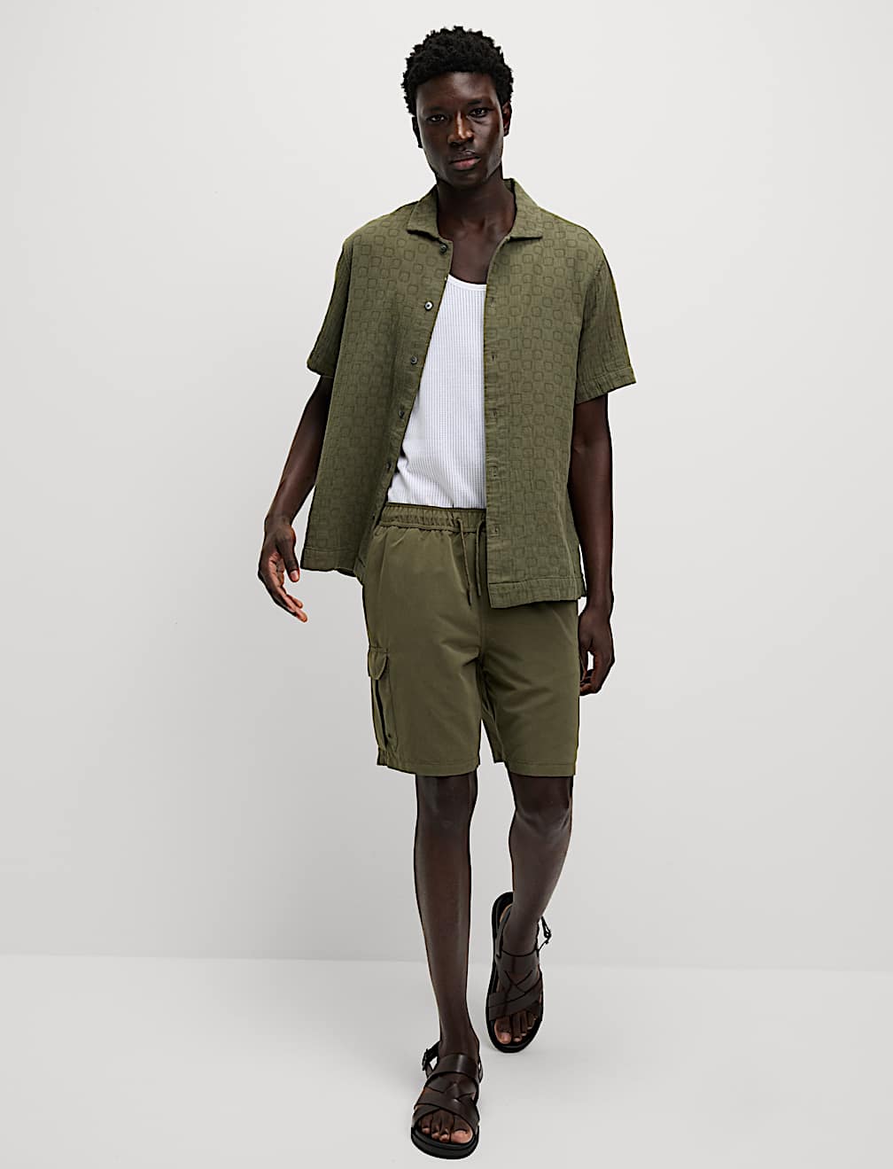 Easy Iron Pure Cotton Textured Shirt