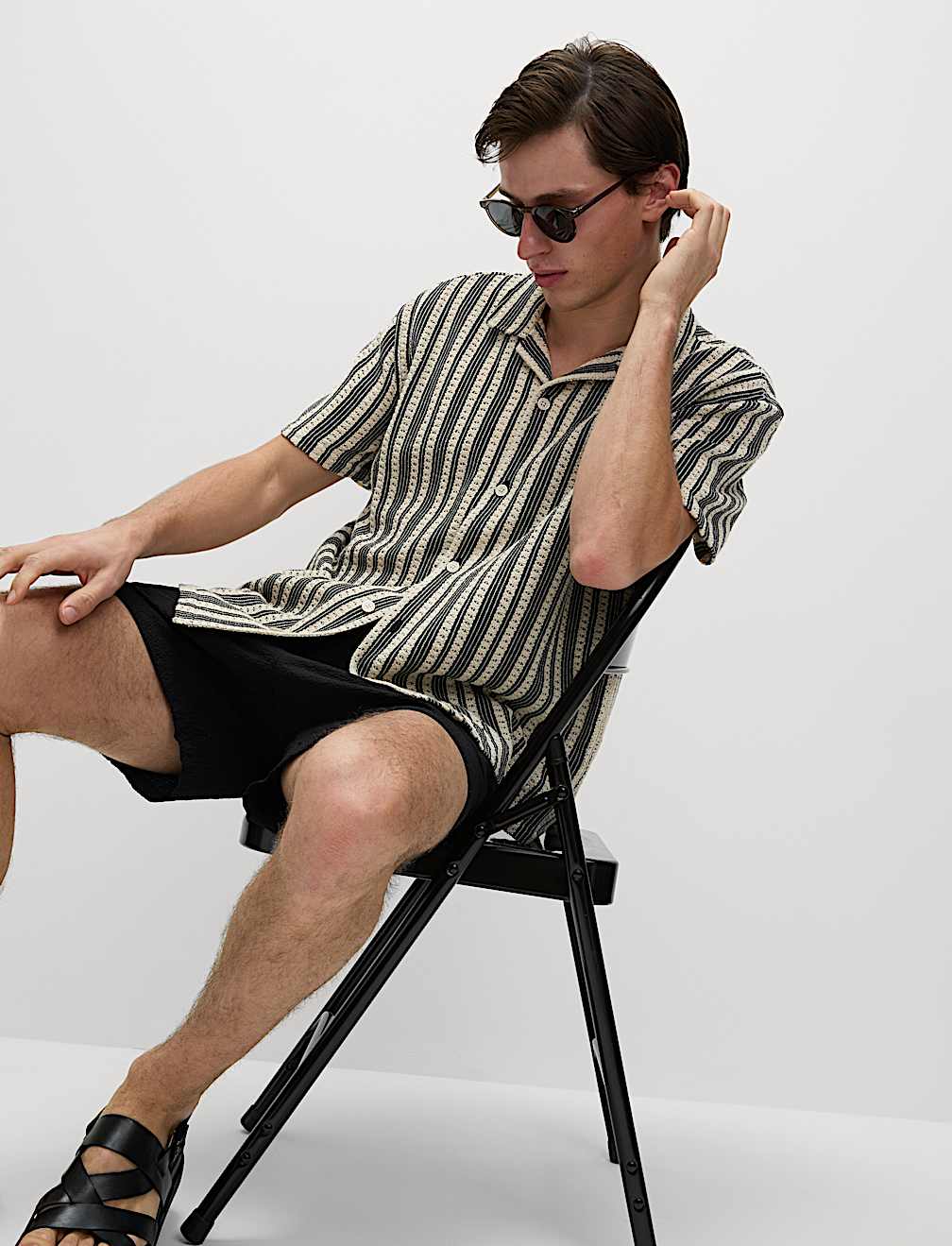 Regular Fit Cotton Rich Striped Shirt