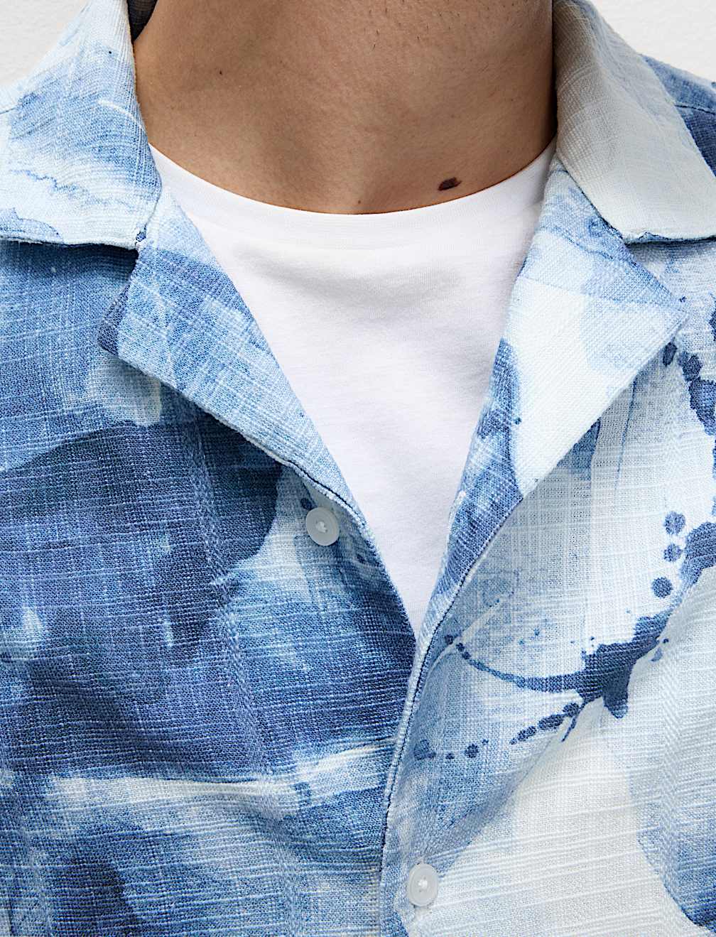 Cotton Rich Short Sleeve Cuban Collar Shirt