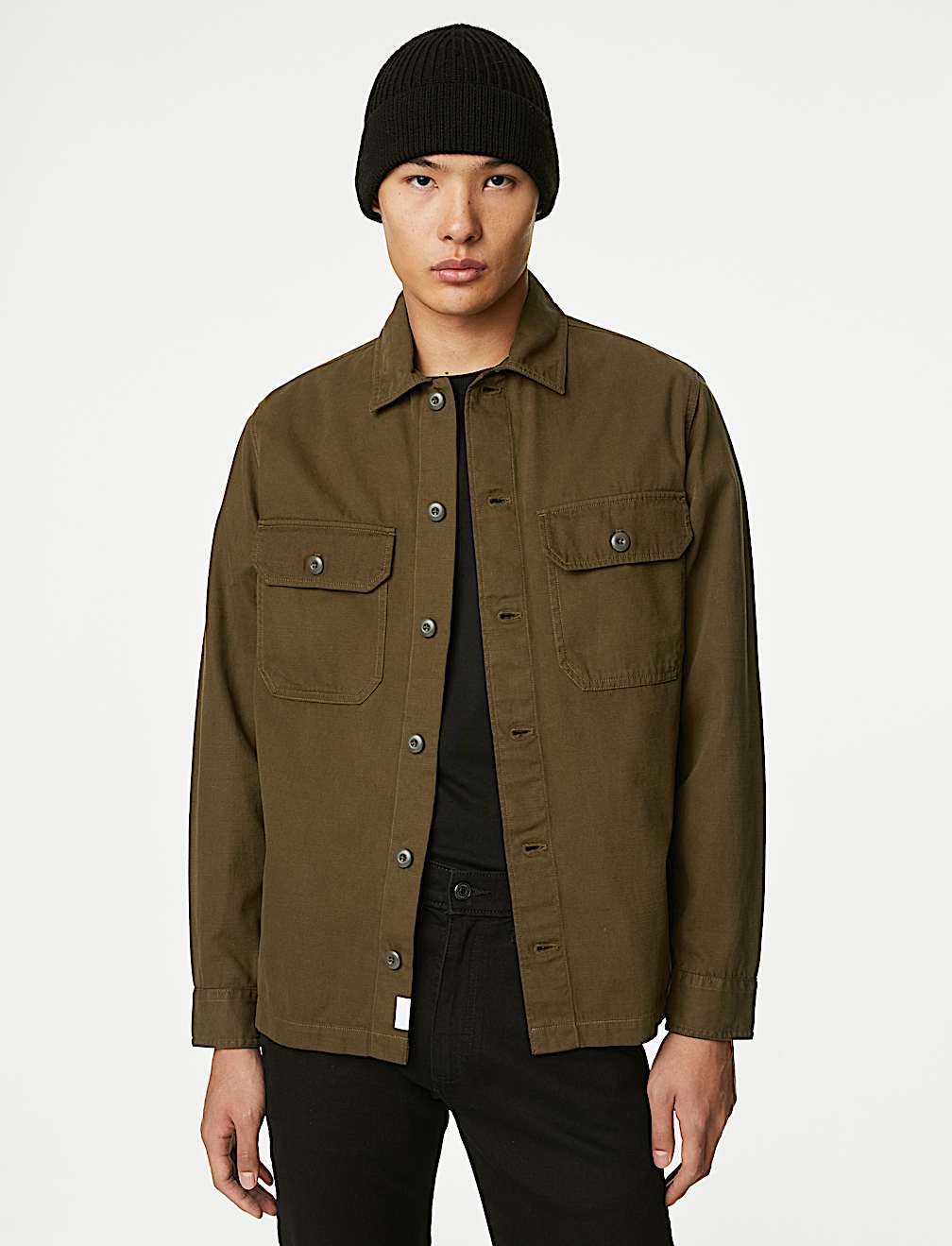 Pure Cotton Utility Overshirt