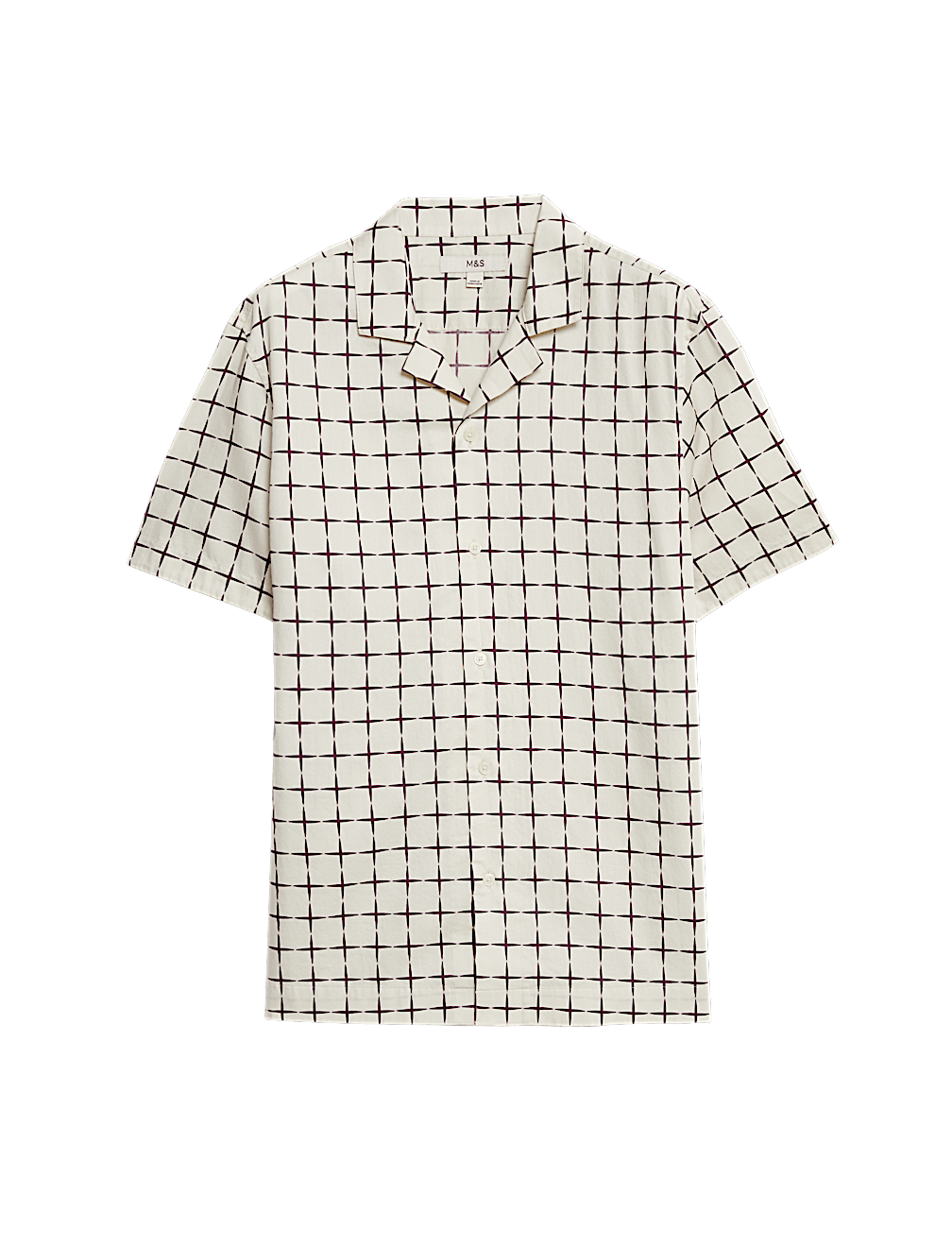 Pure Cotton Geo Print Cuban Collar Shirt