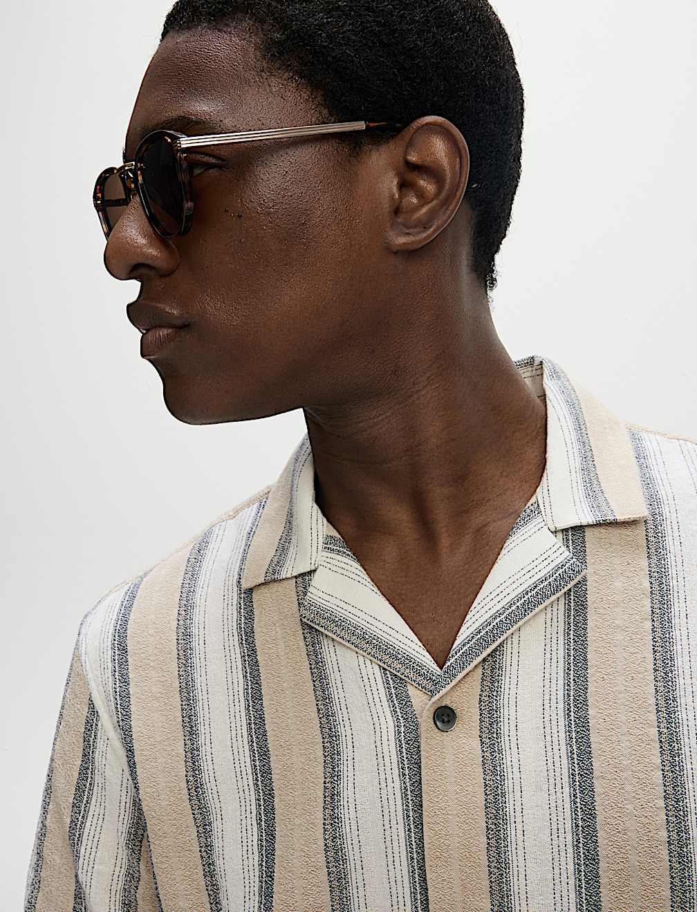 Pure Cotton Striped Short Sleeve Shirt