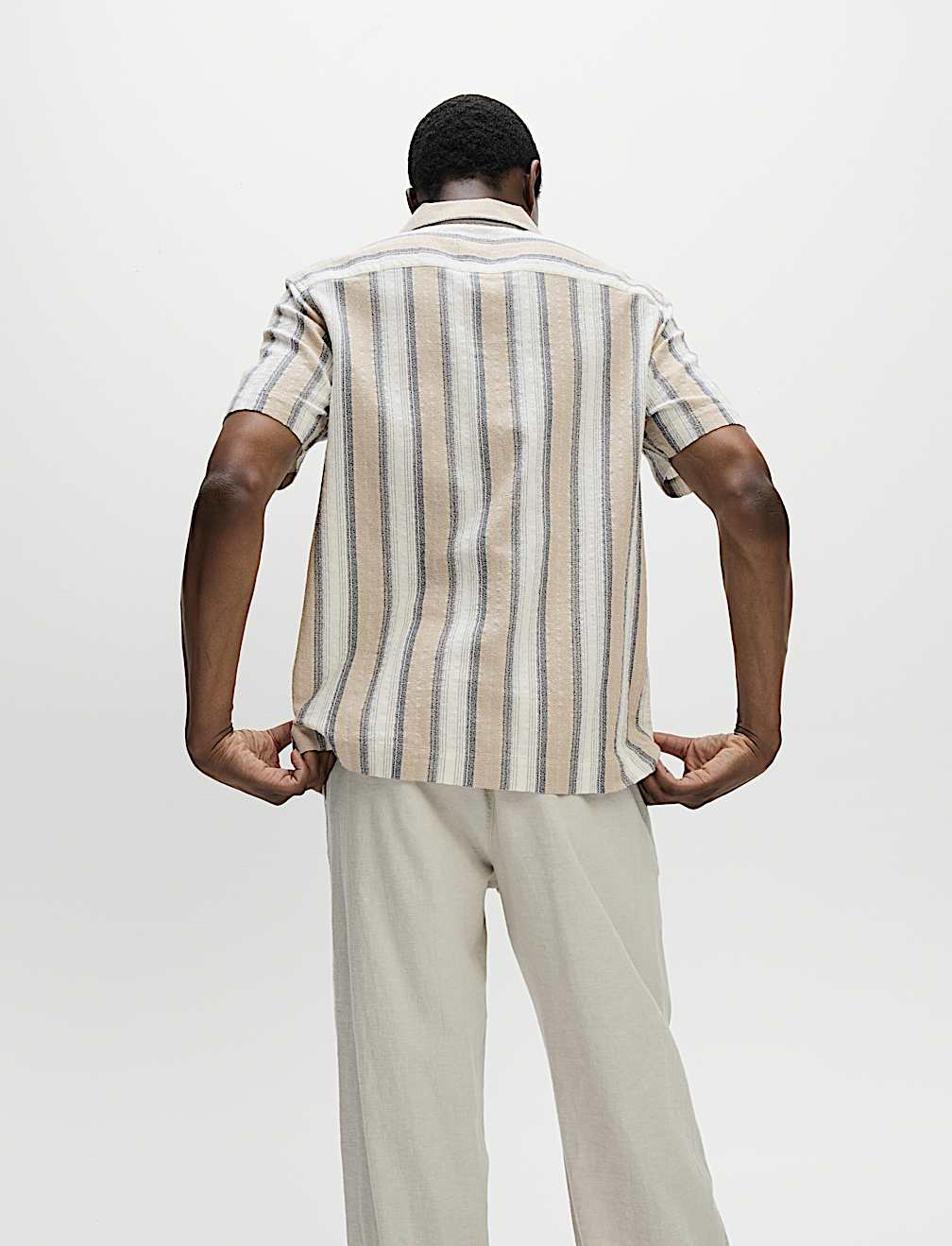 Pure Cotton Striped Short Sleeve Shirt