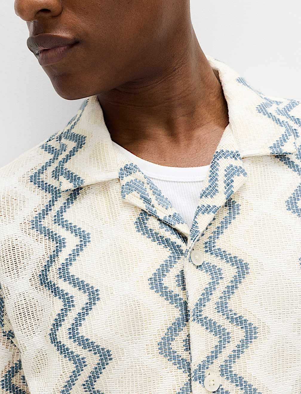 Relaxed Fit Cotton Blend Short Sleeve Shirt