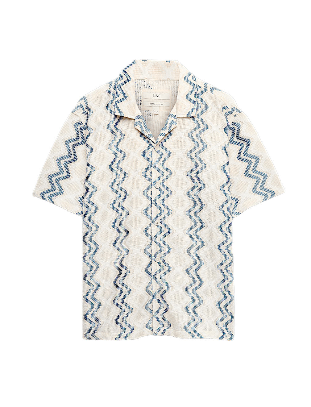 Relaxed Fit Cotton Blend Short Sleeve Shirt