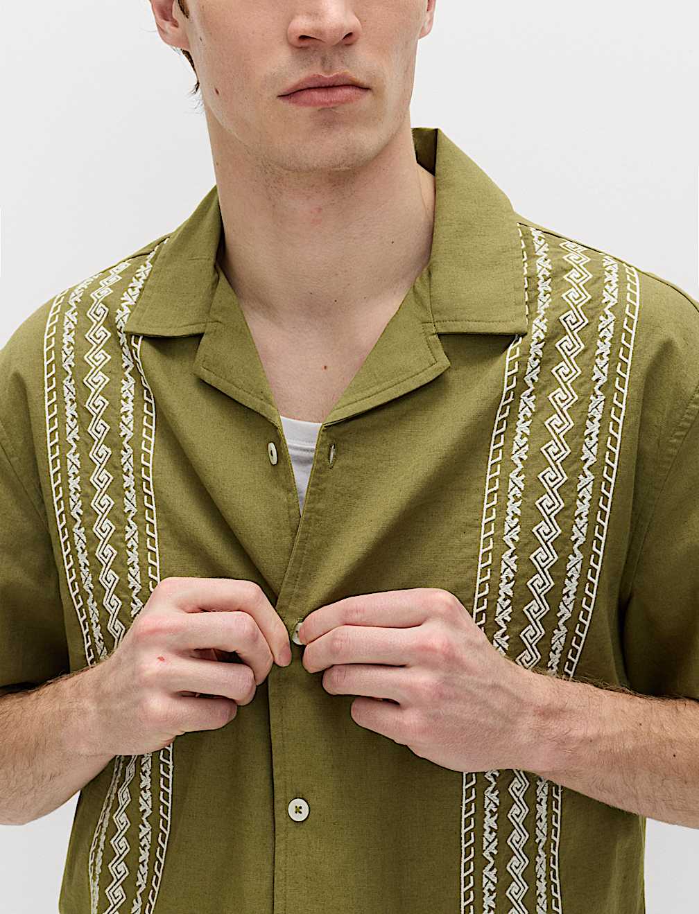 Relaxed Fit Cotton Rich Short Sleeve Shirt