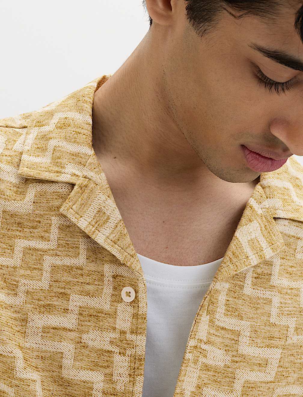 Cotton Rich Geometric Short Sleeve Shirt