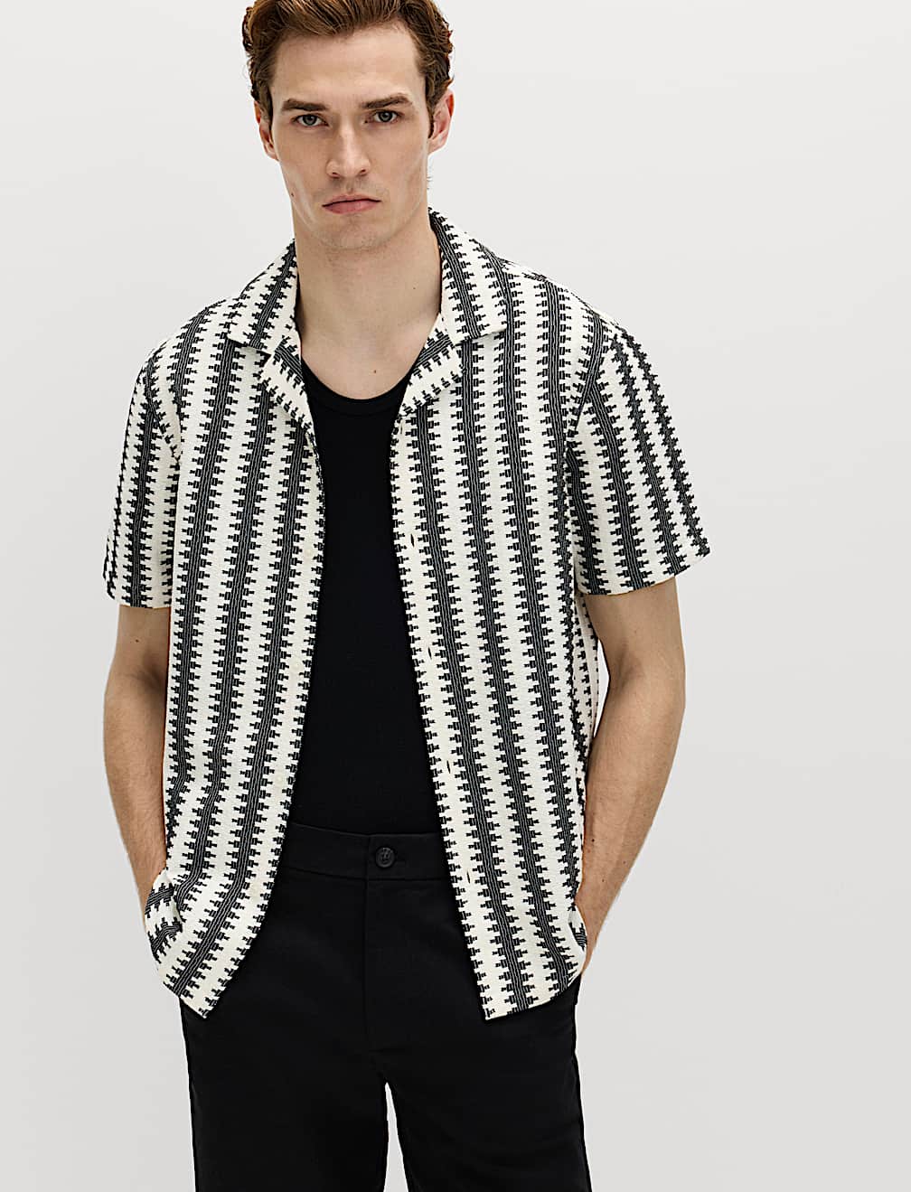 Regular Fit Cotton Blend Short Sleeve Shirt