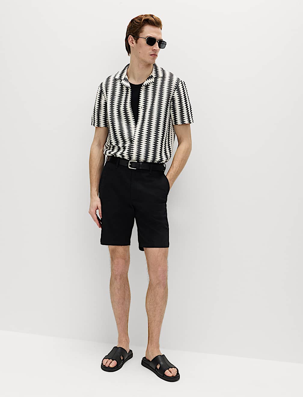 Regular Fit Cotton Blend Short Sleeve Shirt