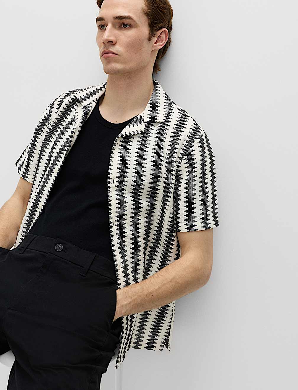 Regular Fit Cotton Blend Short Sleeve Shirt