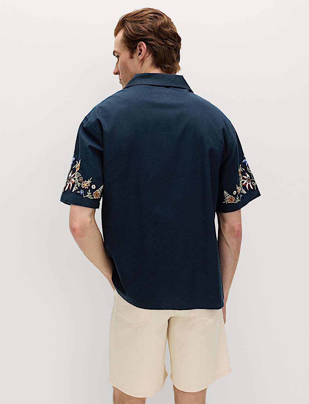 Cotton Rich Embroidered Short Sleeve Shirt