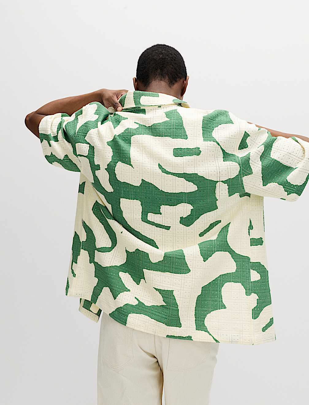 Cotton Rich Abstract Print Textured Shirt