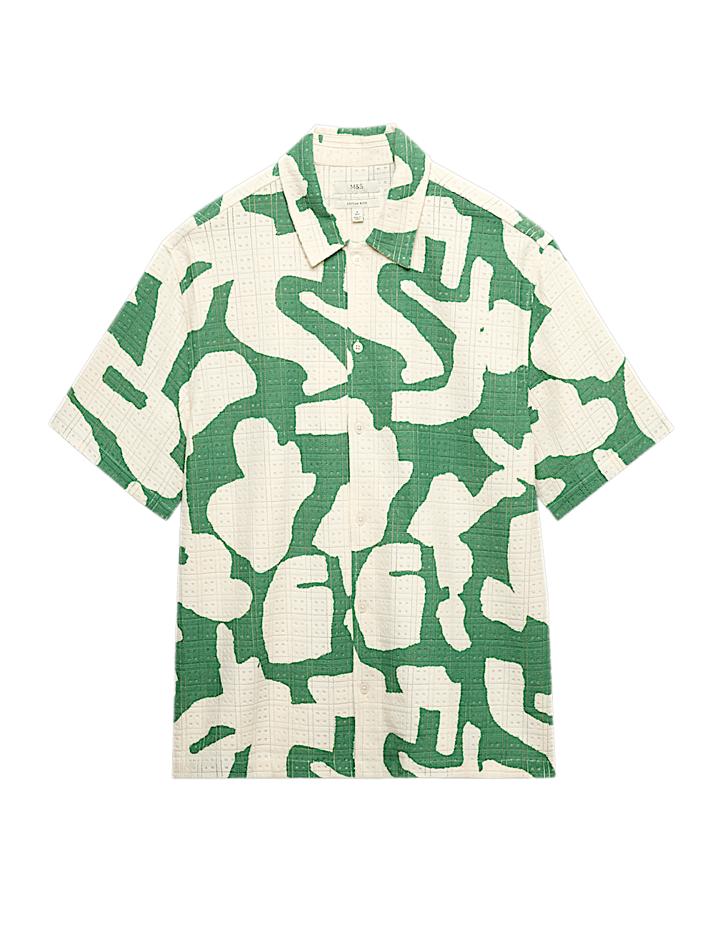 Cotton Rich Abstract Print Textured Shirt