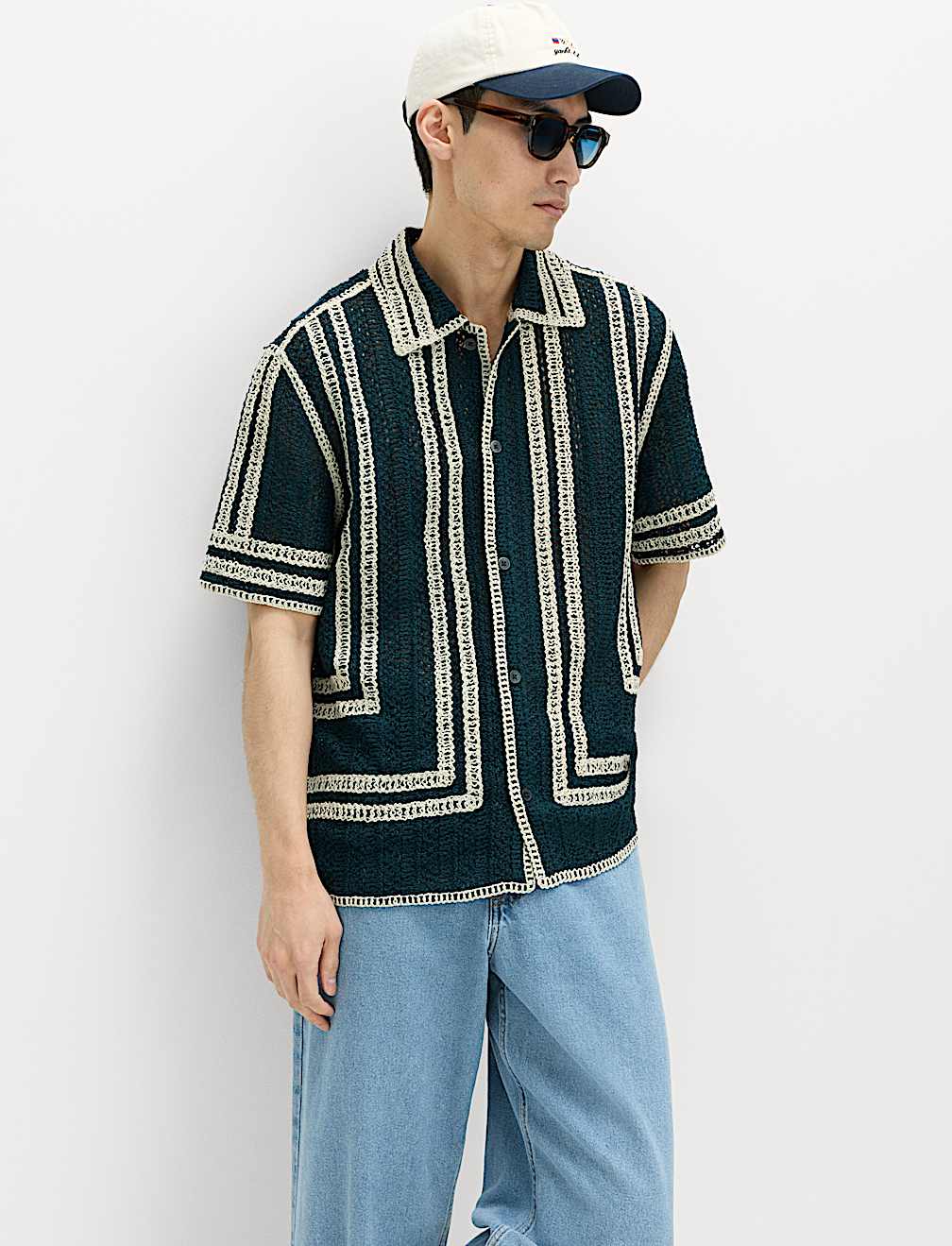 Relaxed Fit Knitted Short Sleeve Shirt