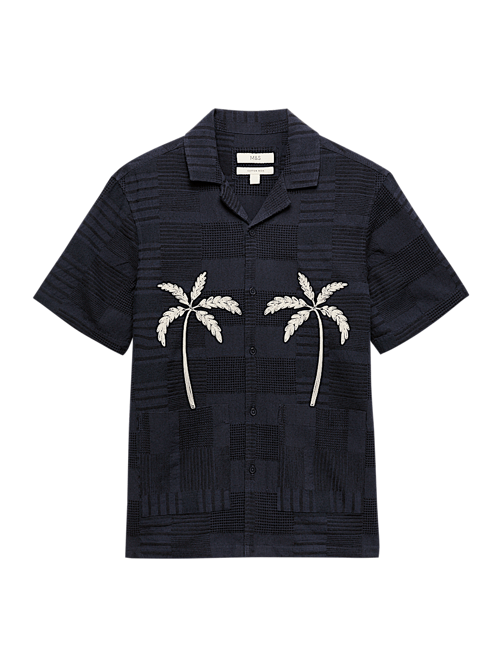 Regular Fit Cotton Rich Textured Shirt