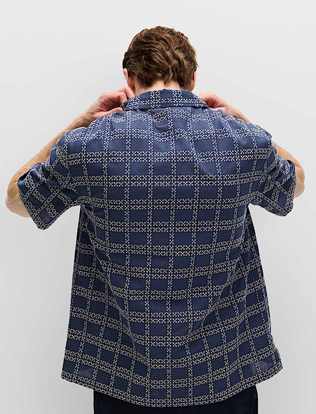 Relaxed Fit Cotton Rich Embroidered Short Sleeve Shirt