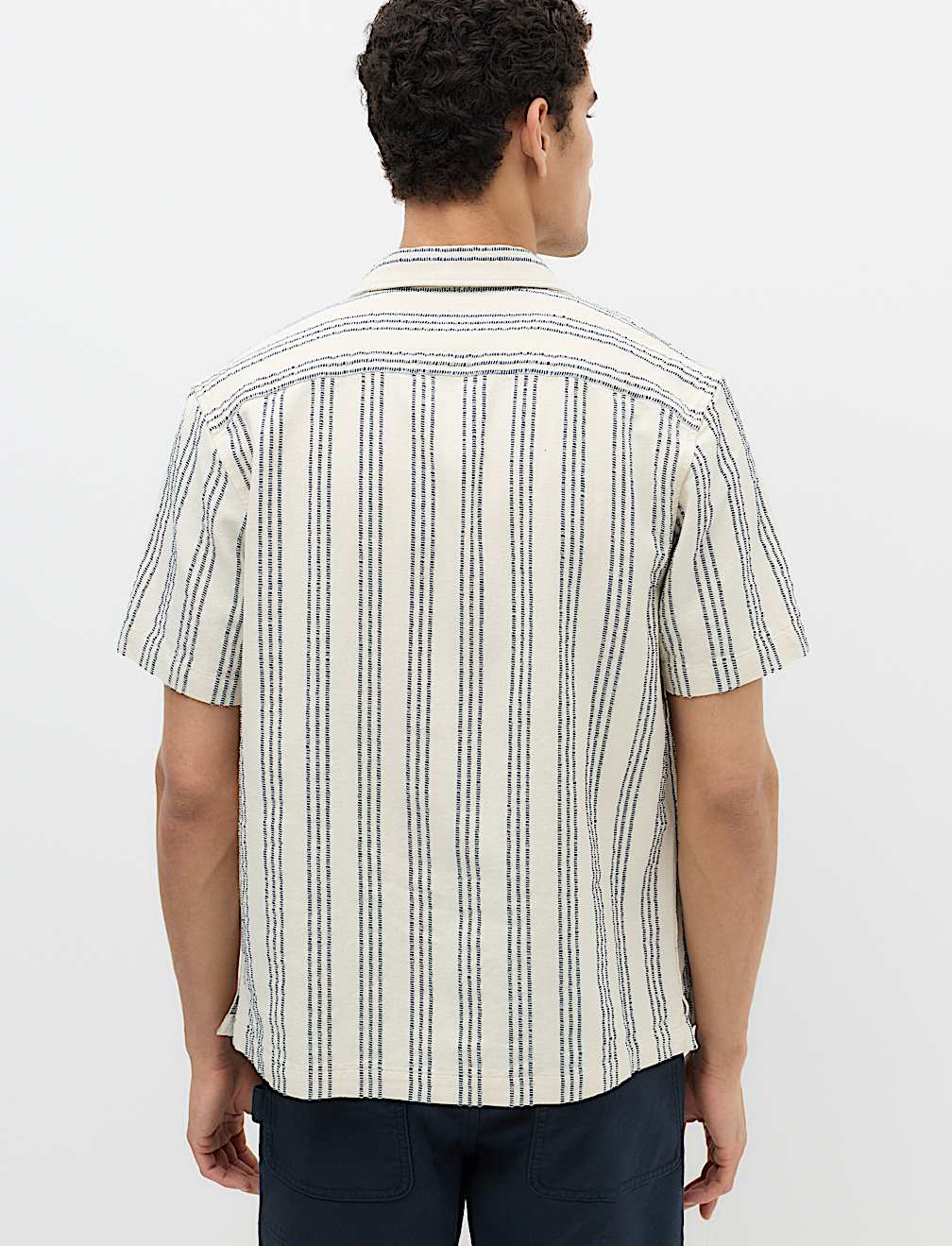 Pure Cotton Textured Short Sleeve Shirt