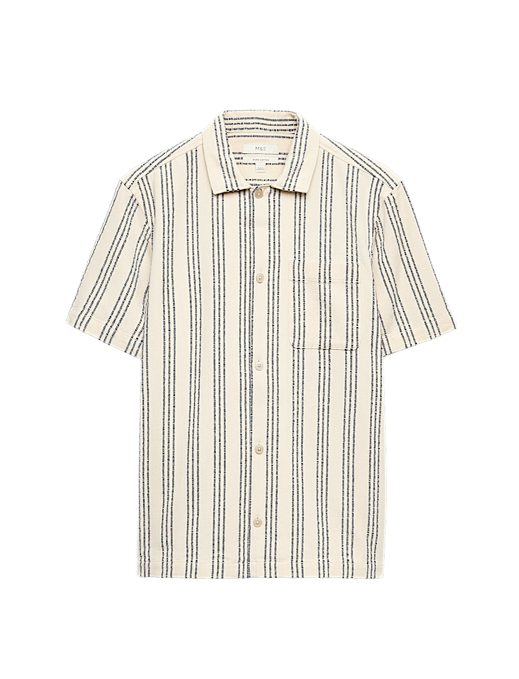 Pure Cotton Textured Short Sleeve Shirt